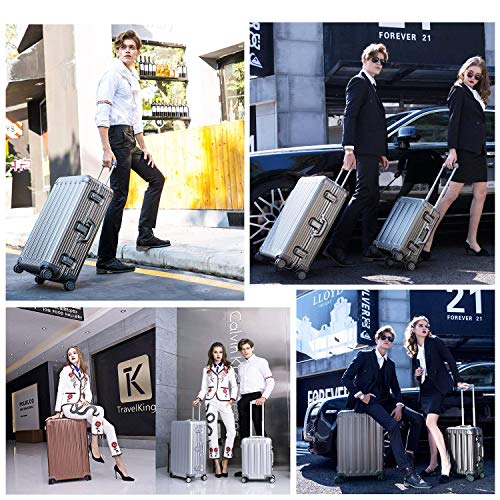 All Aluminum Luggage Zipperless Hard Shell Suitcase with TSA Lock Spinner Wheels Lightweight Metal Alloy Suitcases