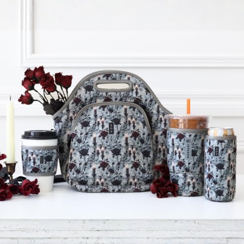 LunchTote Zippered Bag Insulated Neoprene Caddy (Blackthorn Manor / X-Large 6.5 Quart Lunch Tote)