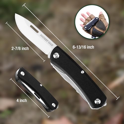 10-in-1 Folding Pocket Knife with Saw, Stainless Steel