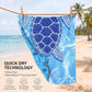 4 Pack Microfiber Beach Towel Oversized 71x32 Blue Turtle Bulk (4 Count)