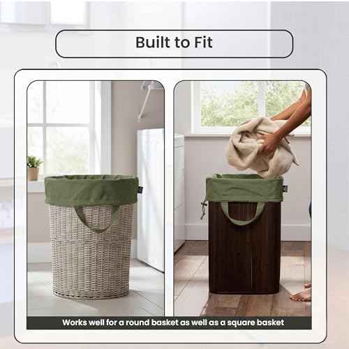 LFH Home Large Premium 1pack Cotton Rich Canvas Laundry Bag with Drawstring and Handles Heavy Duty