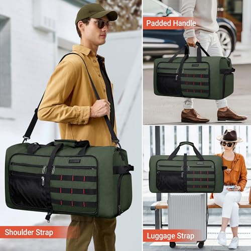 Foldable Duffle Bag for Men Large 65L Travel with Shoe Compartment