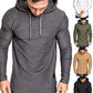 Mens Fashion Athletic Hoodies Sport Sweatshirt Solid Color Fleece Pullover Dark Grey 3XL