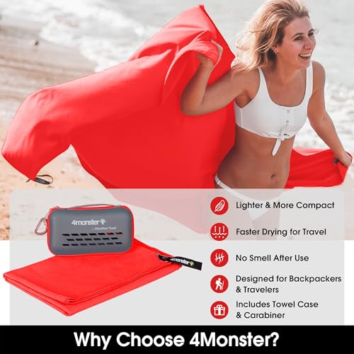 Quick Dry Travel Towel with Case & Carabiner