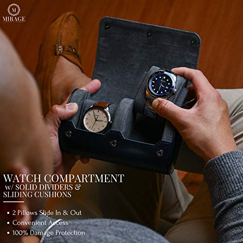 Watch Travel Case for Men Watch Roll for Travel Organizer and Display Watch Case (6 Count)