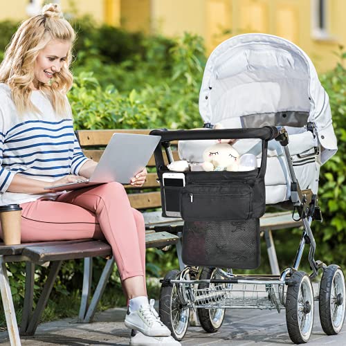 Non Slip Universal Stroller Organizer with Insulated Cup Holder