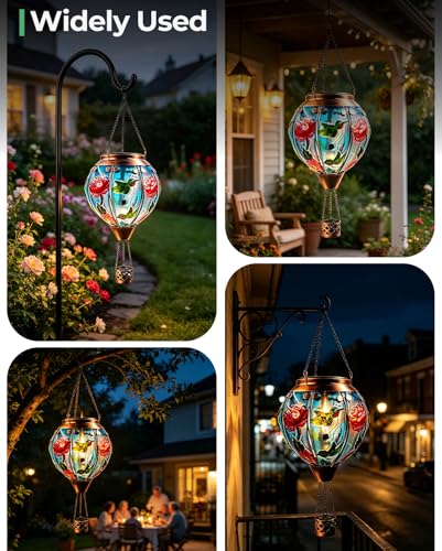 Hummingbird Hot Air Balloon Solar Lantern Hanging Solar Light