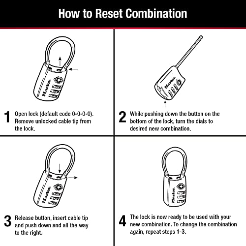TSA Approved Combination Luggage Lock (4 Count)
