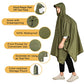 Reusable Rain Poncho for Adults