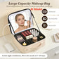 Travel Makeup Bag with Mirror & 8 Adjustable EVA Dividers