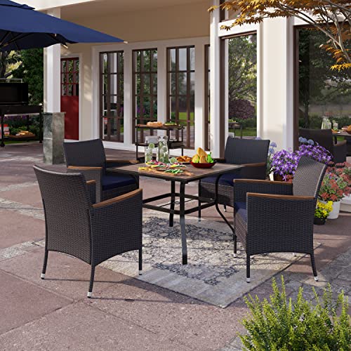 High Back Wicker Patio Dining Chairs Set of 4 (4 Count)