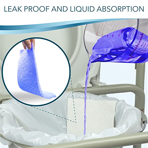 Combo Pack of 24 Commode Waste Bags and 24 Absorbent Pads (48 Count)