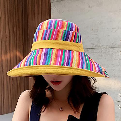 Women Summer Wide Brim Sun Hat Bucket Fishing Hats UV Protection