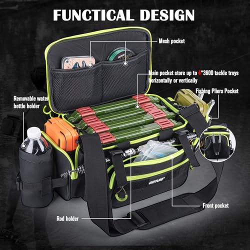 Fishing Tackle Bag with 4 3600 Tackle Boxes