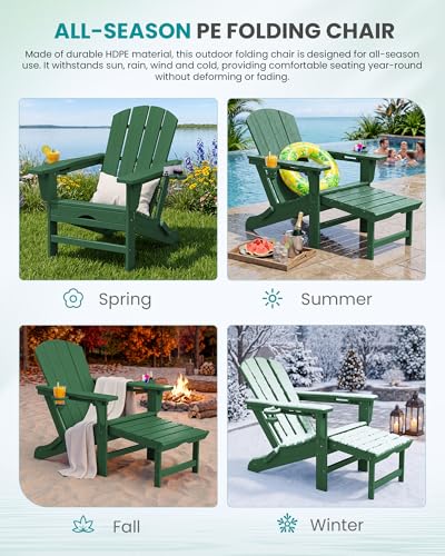 HDPE Folding Adjustable Adirondack Chair with Footrest