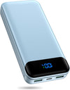 Portable Charger Power Bank 40000mAh Powerbank PD 30W and QC 4.0 Fast Charging External Battery Pack with USB-C LED 3 Outputs & 2 Inputs Portable Charging for iPhone 15 14 13 (Blue) - Roamly