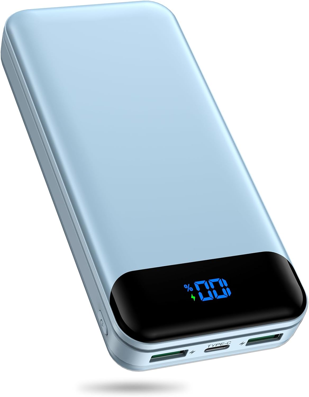 Portable Charger Power Bank 40000mAh Powerbank PD 30W and QC 4.0 Fast Charging External Battery Pack with USB-C LED 3 Outputs & 2 Inputs Portable Charging for iPhone 15 14 13 (Blue) - Roamly