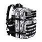 Military Tactical Backpack for Men and Women 45L Army 3 Days Assault Pack Bag Large Rucksack with Molle System Black and white