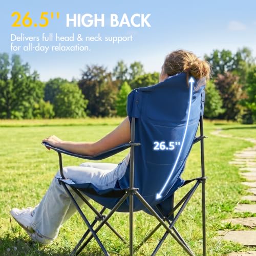 High Back Folding Camping Chair Oversized and Fully Padded