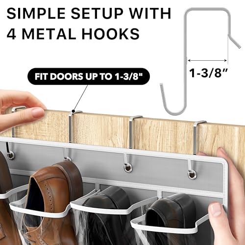 24 Pockets Large Clear Over the Door Shoe Organizer