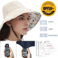 Womens Sun Hats Wide Brim Reversible Bucket Cotton Hat Packable Summer Travel Cap with Hat Clip