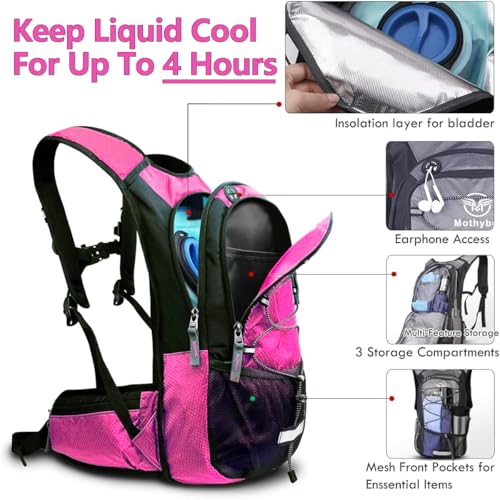 Insulated Hydration Backpack Pack with 3L BPA Free Leak Proof Water Bladder