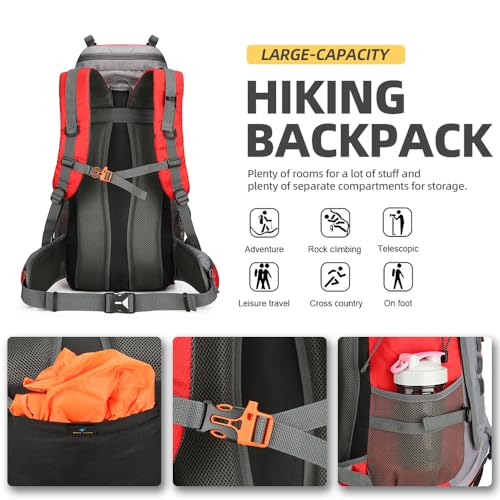 60L Hiking Backpack for Men and Women Lightweight Camping Hiking Backpack with Rain Cover Large Waterproof Travel Backpack Backpacking Pack