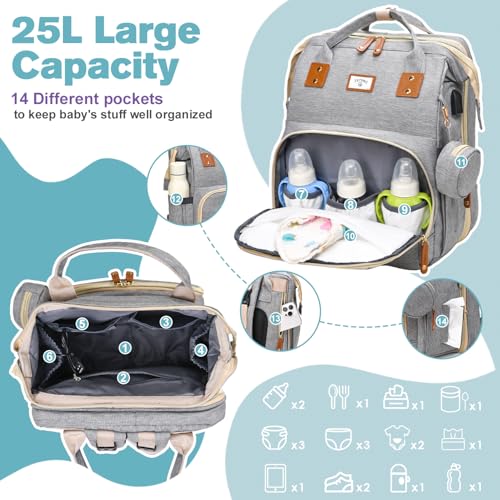 Diaper Bag Backpack with Changing Station
