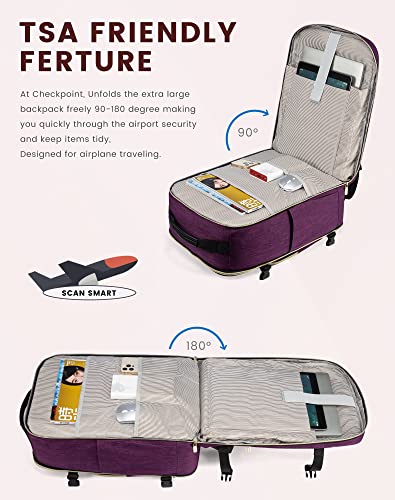 50L Travel Backpack Flight Approved Carry on Backpack