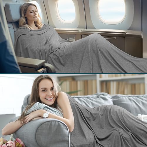 Travel Blanket Airplane Compact with Bag Lightweight