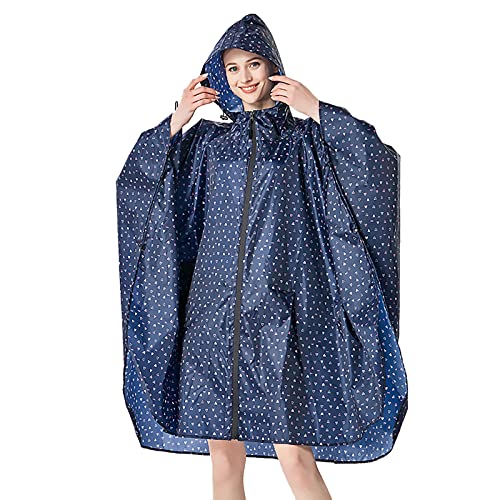 Waterproof Rain Poncho for Women Packable Hooded Raincoat with Pocket