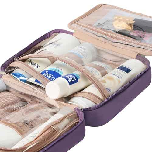 Travel Toiletry Bag for Women Hanging Organizer Makeup Case Pockets