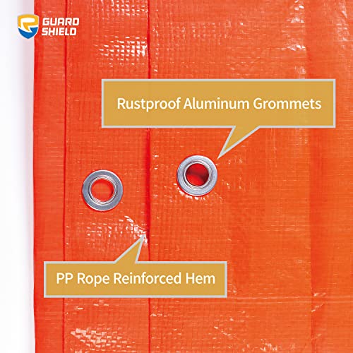 Orange Tarp 10x20 Feet Tarps High Visibility Outdoor Poly Cover Lightweight 6mil (200 Sq Ft)