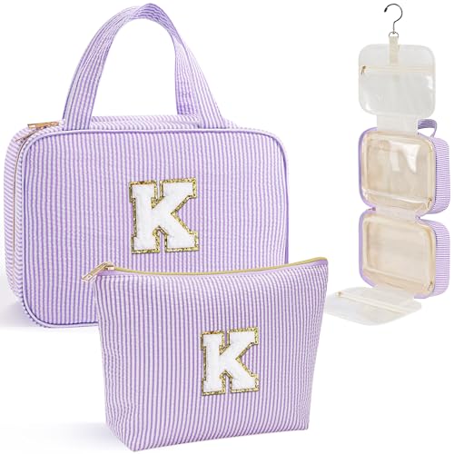 Initial Toiletry Bag Travel Makeup Bag for Women