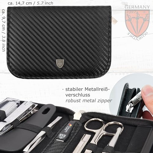brand quality 10 piece manicure pedicure grooming kit set fashion leather case in gift box