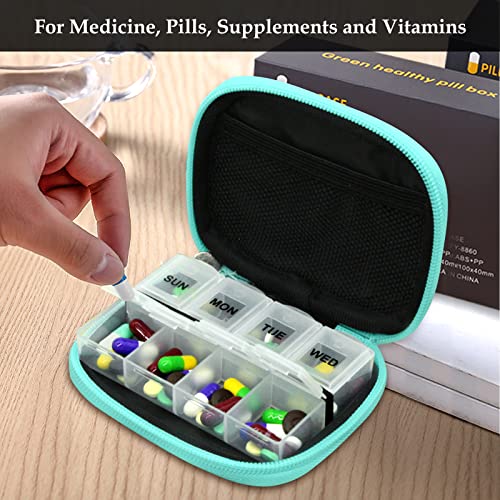 Weekly Travel Pill Organizer Pill Case for Purse with Removable 7 Day Pill Box