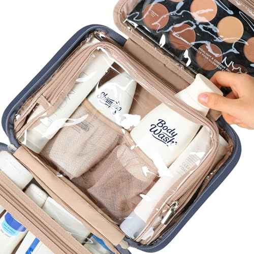 Travel Toiletry Bag for Women Hanging Organizer Makeup Case Pockets