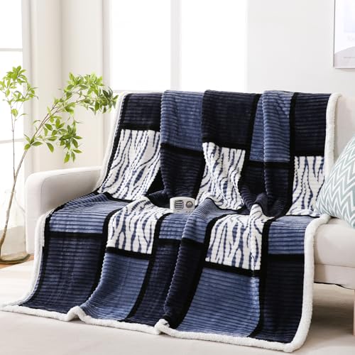 Sherpa Blanket Fleece Throw Blanket Twin Plaid Thick Bed Blanket