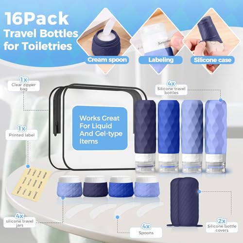 16Pack Travel Bottles for Toiletries (16 Count)