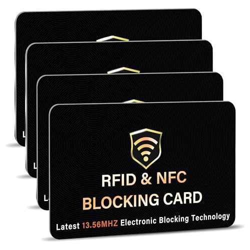 4 Pack RFID Blocking Card for Credit Debit ID Card (4 Count)