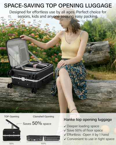 24 Inch Top Opening Checked Luggage with Cup Holder and USB Ports