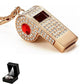 Blinged Rhinestone Whistle for Coaches with Chain