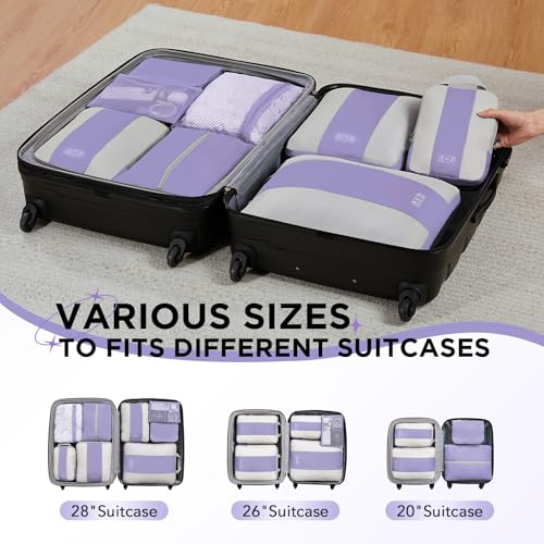 8 Set Compression Packing Cubes for Travel Essentials (8 Count)