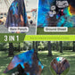 Extra Thick Hooded Rain Poncho Double Layer Waterproof Raincoat Jacket for Men Women Adults