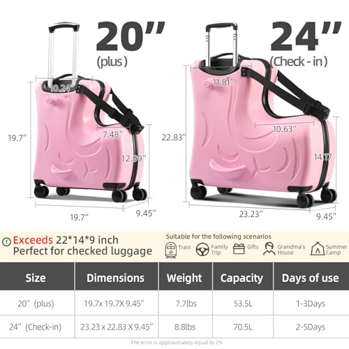 Kids Ride On Suitcase with Wheels