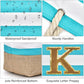 Beach Bag Initial Beach Tote with Makeup Bag for Travel