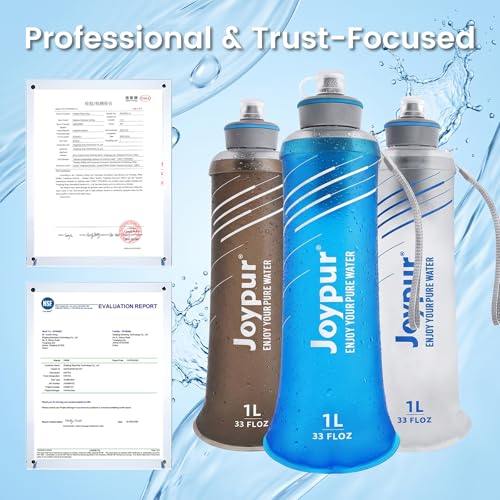 Collapsible Water Filter Bottle with 0.01 Micron Filtration (3 Count)