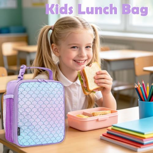 Kids Lunch box Insulated Soft Bag Mini Cooler Back to School Thermal Meal Tote Kit for Girls