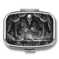 Metal 2 Compartment Pill Organizer Travel Friendly Portable Compact Pill Box Cute Pill Case to Hold Vitamins