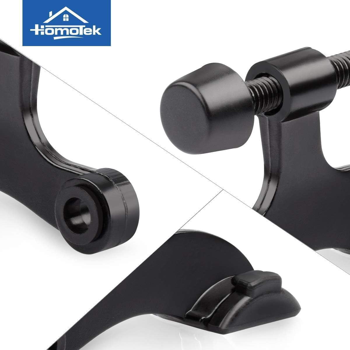 HOMOTEK 24 Pack Hinge Pin Black Door Stopper,Adjustable Deluxe Heavy Duty Door Stopper 2-1/2"x1-3/4”,with Black Rubber Bumper Tips